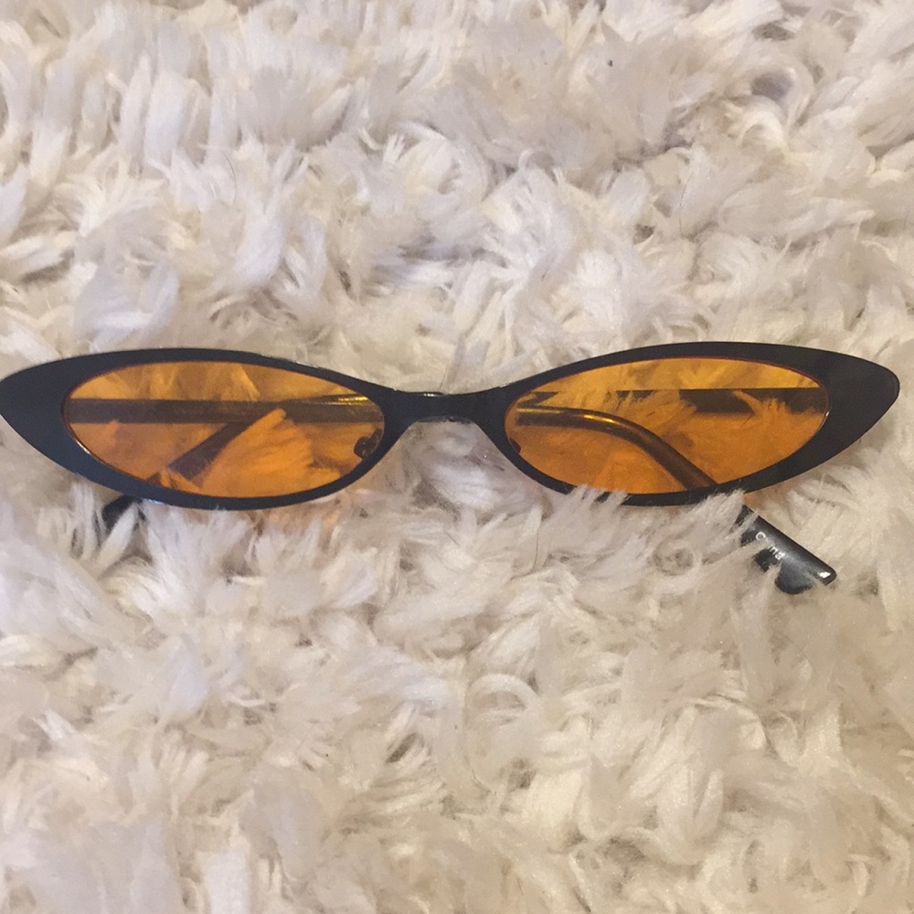 Small Cat Eye Orange Lens Sunglasses